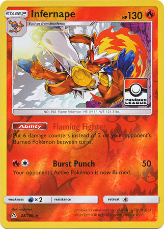 Infernape (23/156) (League Promo) [Sun & Moon: Ultra Prism] Pokémon