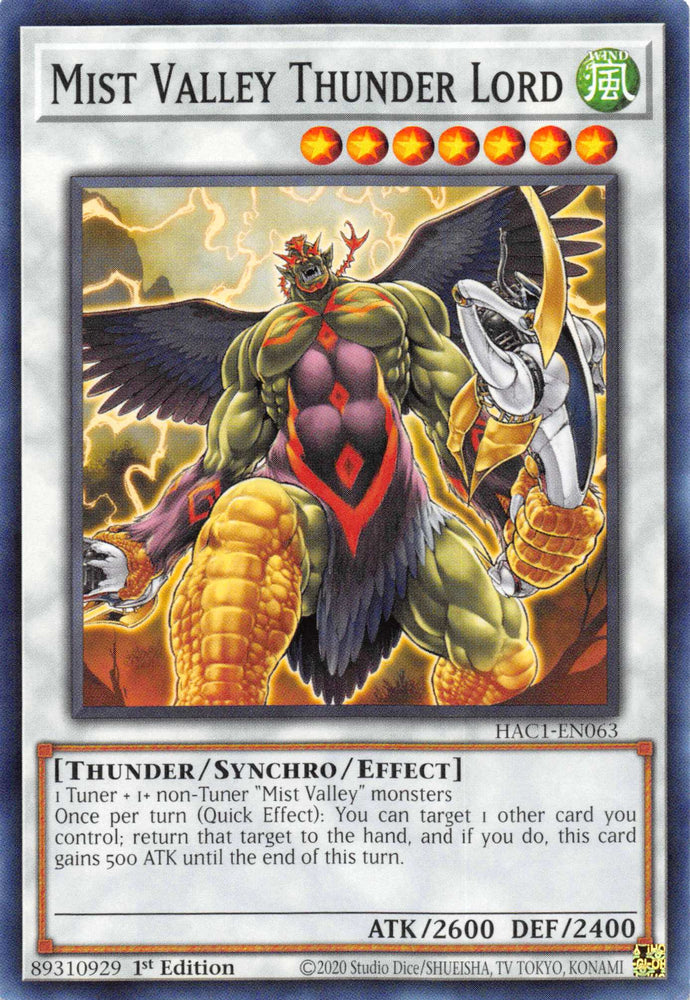 Mist Valley Thunder Lord [HAC1-EN063] Common Yu-Gi-Oh!