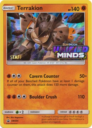 Terrakion (SM205) (Staff Prerelease Promo) [Sun & Moon: Black Star Promos] Pokémon