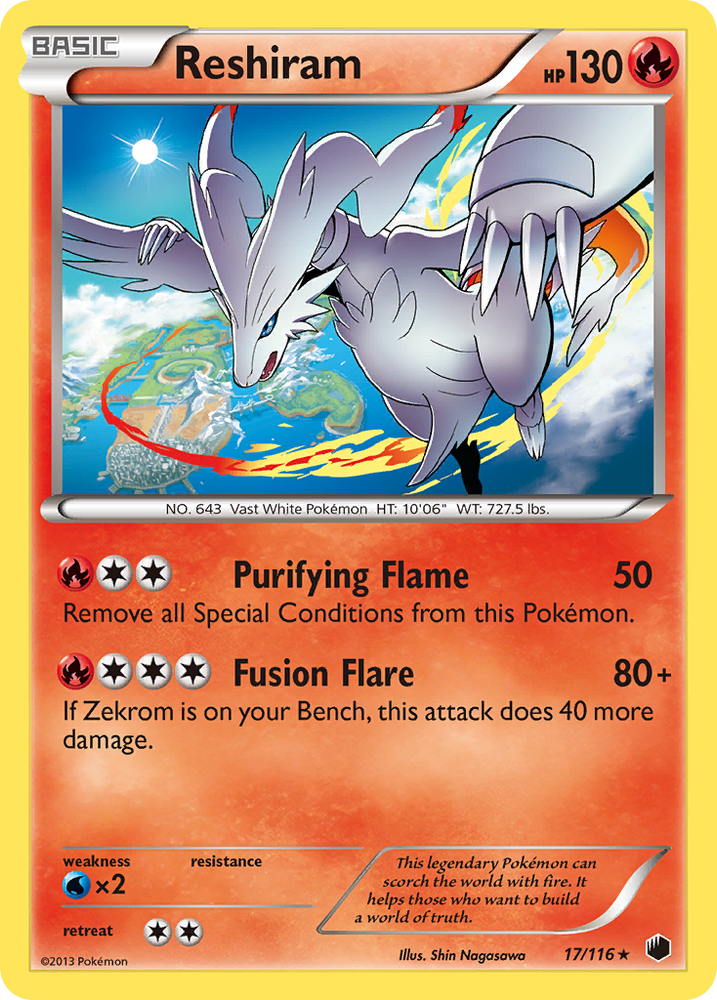 Reshiram (17/116) [Black & White: Plasma Freeze] Pokémon