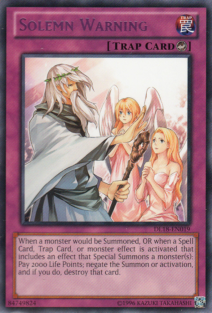 Solemn Warning (Purple) [DL18-EN019] Rare Yu-Gi-Oh!
