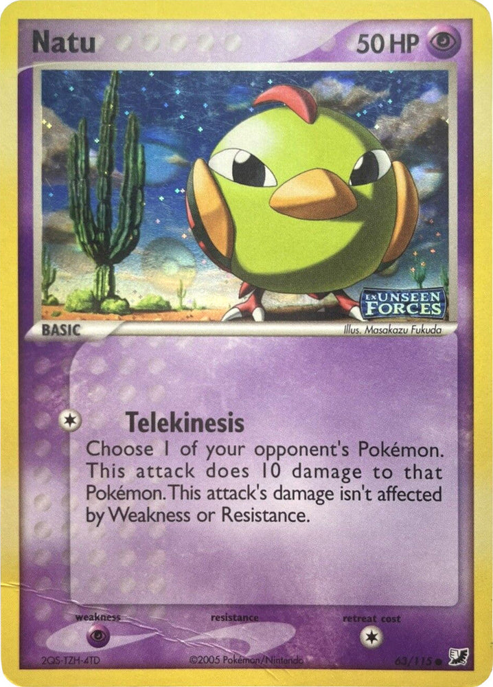 Natu (63/115) (Stamped) [EX: Unseen Forces] Pokémon