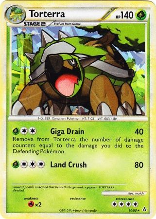 Torterra (10/95) (Cracked Ice Holo) [HeartGold & SoulSilver: Unleashed] Pokémon