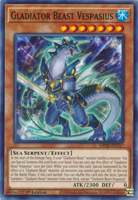 Gladiator Beast Vespasius [MP20-EN157] Common Yu-Gi-Oh!