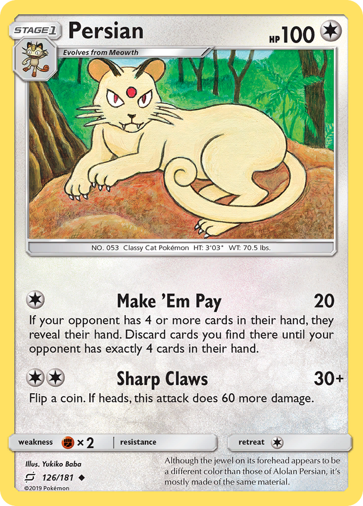 Persian (126/181) [Sun & Moon: Team Up] Pokémon