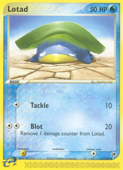 Lotad (67/100) [EX: Sandstorm] Pokémon