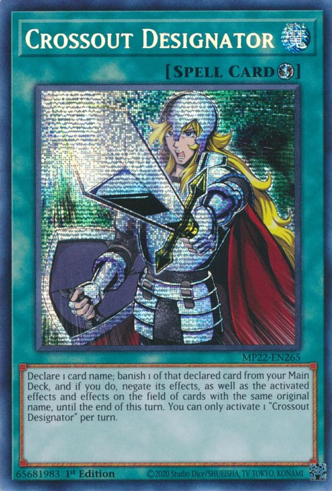 Crossout Designator [MP22-EN265] Prismatic Secret Rare Yu-Gi-Oh!