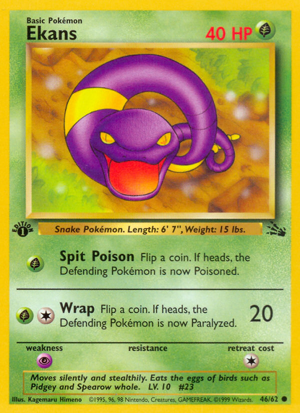 Ekans (46/62) [Fossil 1st Edition] Pokémon