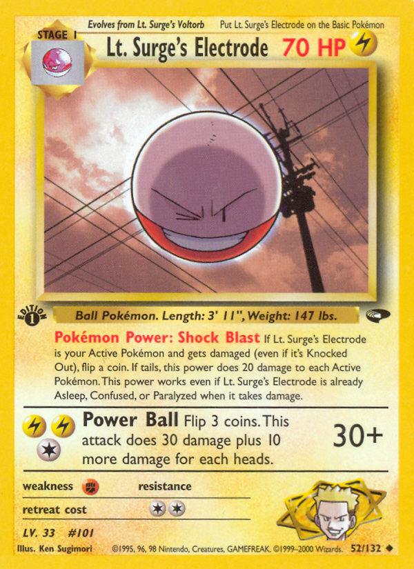 Lt. Surge's Electrode (52/132) [Gym Challenge 1st Edition] Pokémon