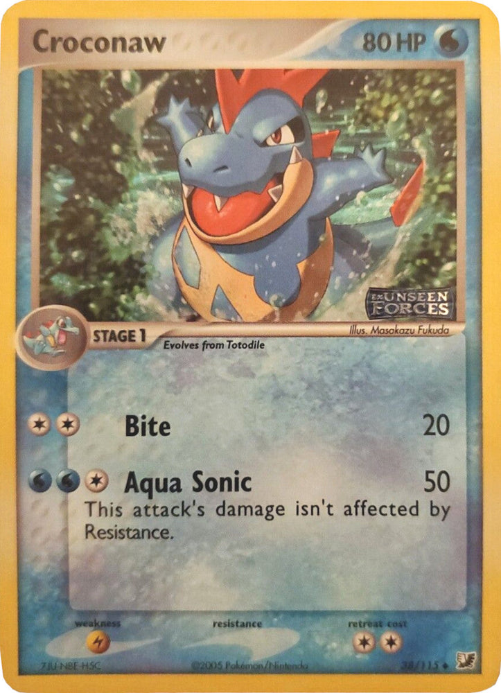 Croconaw (38/115) (Stamped) [EX: Unseen Forces] Pokémon