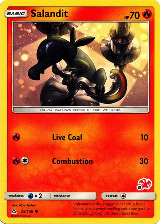Salandit (25/156) (Charizard Stamp #31) [Battle Academy 2020] Pokémon