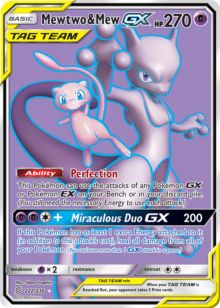 Mewtwo & Mew GX (222/236) [Sun & Moon: Unified Minds] Pokémon