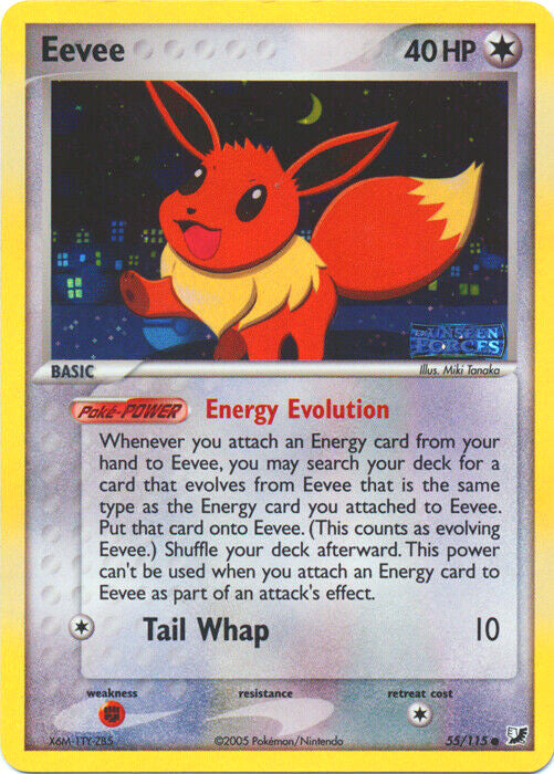 Eevee (55/115) (Stamped) [EX: Unseen Forces] Pokémon