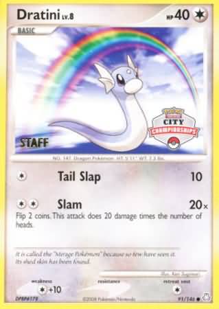 Dratini (91/146) (City Championship Promo Staff) [Diamond & Pearl: Legends Awakened] Pokémon