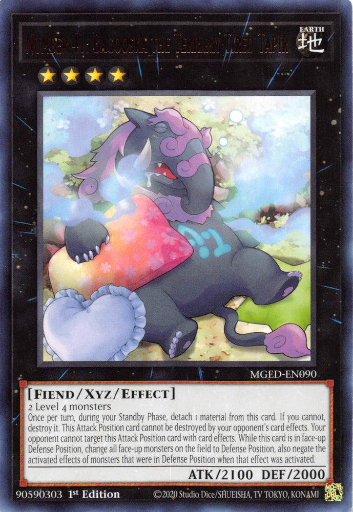 Number 41: Bagooska the Terribly Tired Tapir [MGED-EN090] Rare Yu-Gi-Oh!