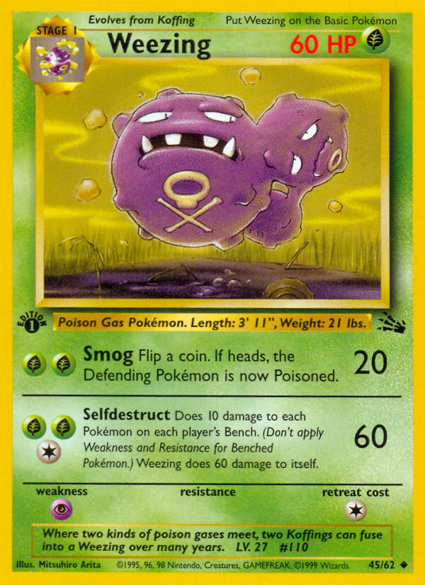 Weezing (45/62) [Fossil 1st Edition] Pokémon
