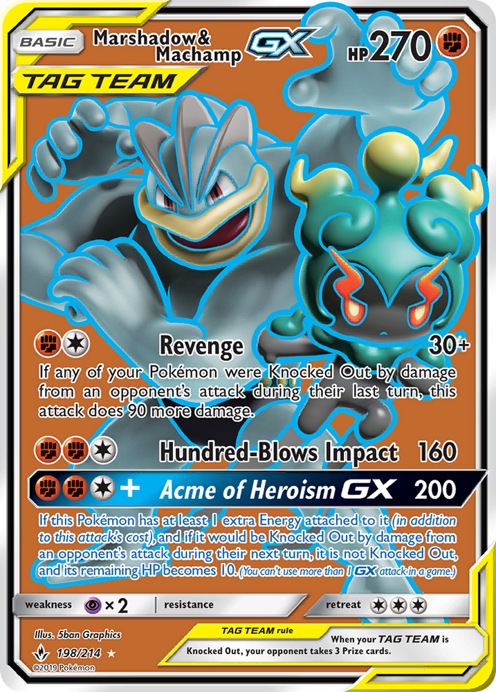 Marshadow & Machamp GX (198/214) [Sun & Moon: Unbroken Bonds] Pokémon