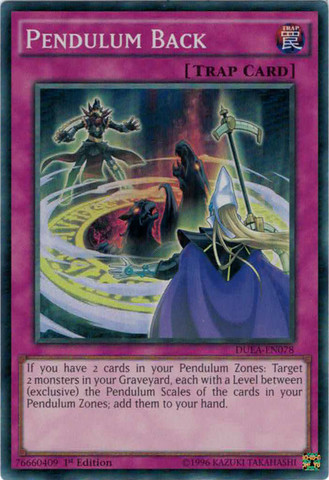Pendulum Back [DUEA-EN078] Super Rare Yu-Gi-Oh!