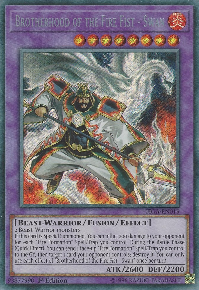 Brotherhood of the Fire Fist - Swan [FIGA-EN015] Secret Rare Yu-Gi-Oh!