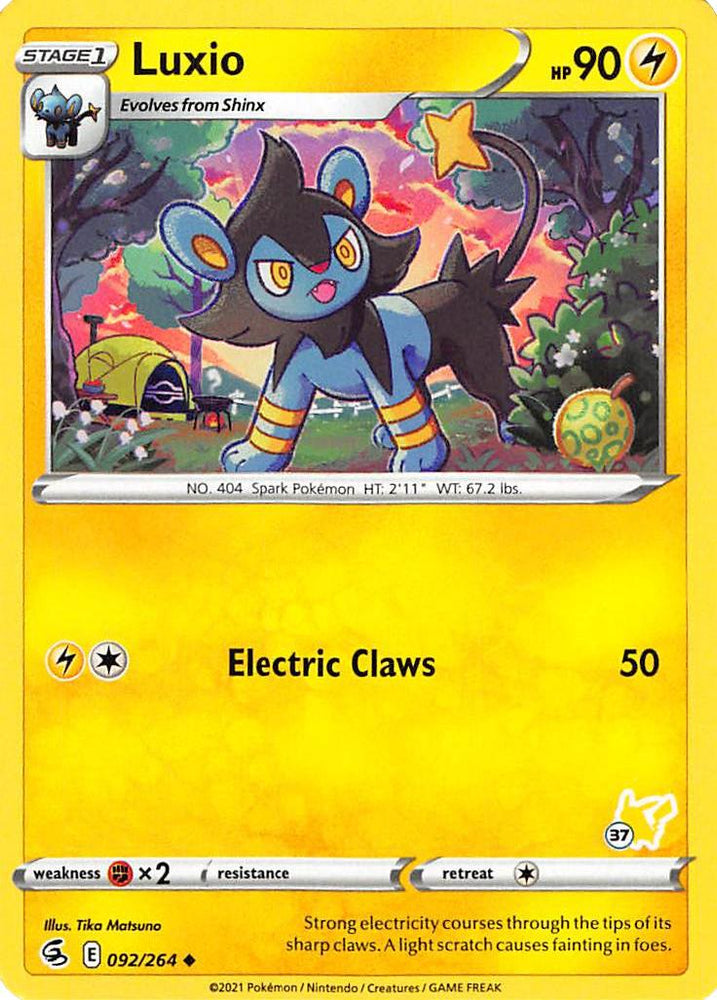 Luxio (092/264) (Pikachu Stamp #37) [Battle Academy 2022] Pokémon