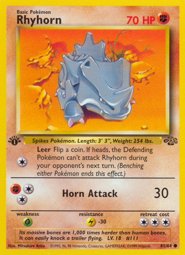 Rhyhorn (61/64) [Jungle 1st Edition] Pokémon