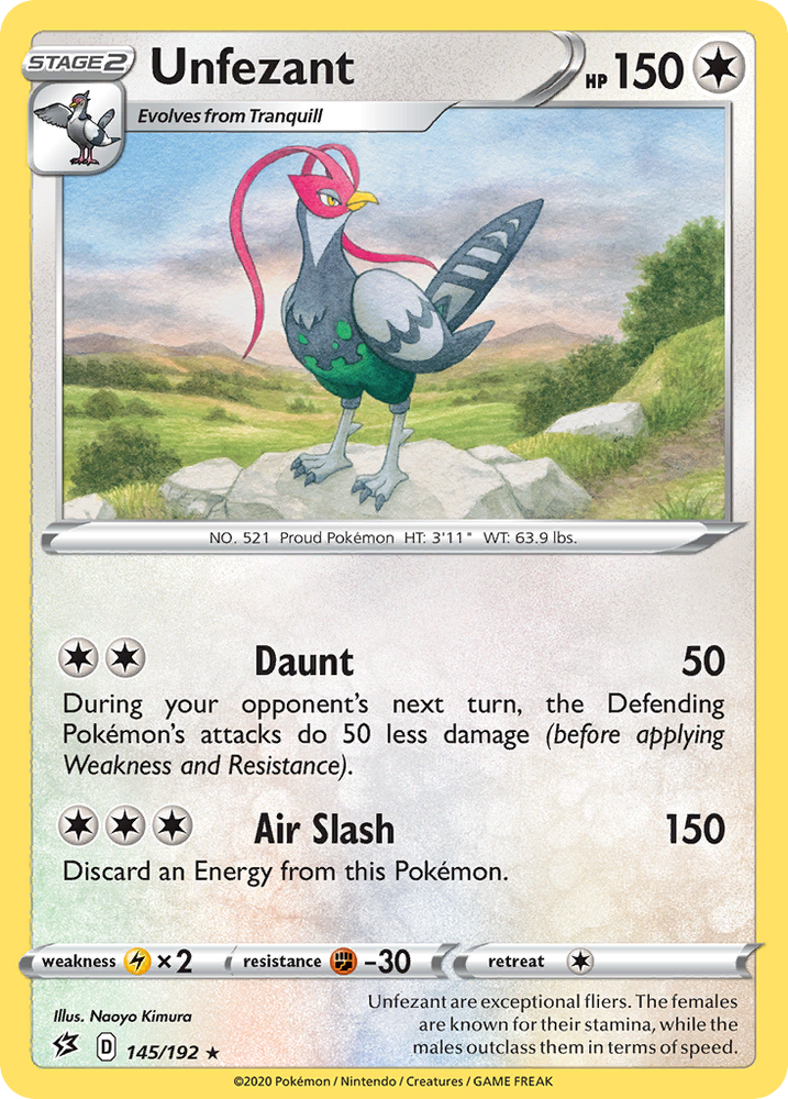 Unfezant (145/192) [Sword & Shield: Rebel Clash] Pokémon