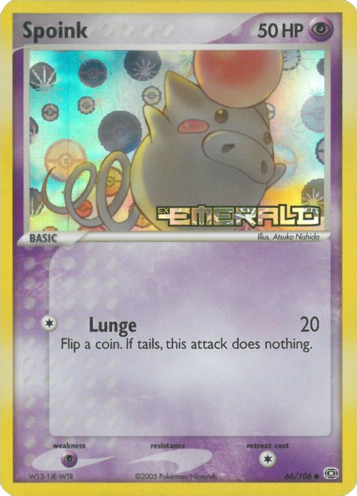 Spoink (66/106) (Stamped) [EX: Emerald] Pokémon