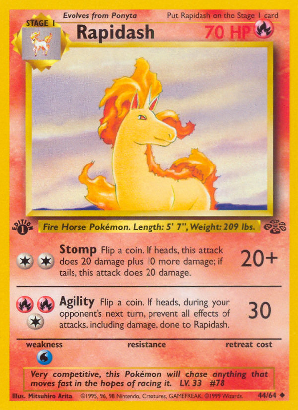 Rapidash (44/64) [Jungle 1st Edition] Pokémon