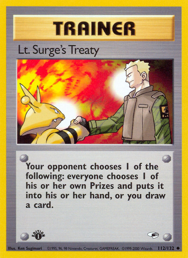 Lt. Surge's Treaty (112/132) [Gym Heroes 1st Edition] Pokémon