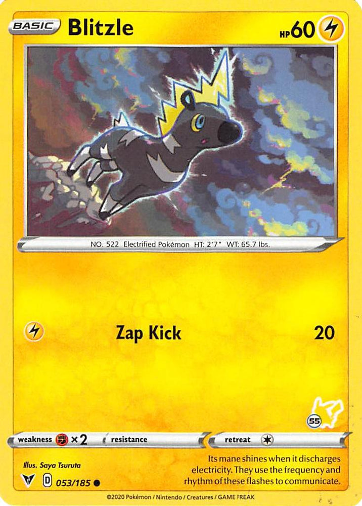Blitzle (053/185) (Pikachu Stamp #55) [Battle Academy 2022] Pokémon