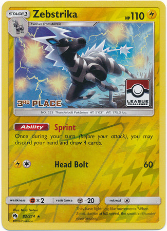 Zebstrika (82/214) (League Promo 3rd Place) [Sun & Moon: Lost Thunder] Pokémon