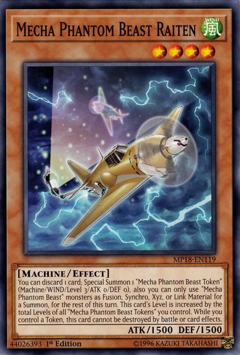 Mecha Phantom Beast Raiten [MP18-EN119] Common Yu-Gi-Oh!