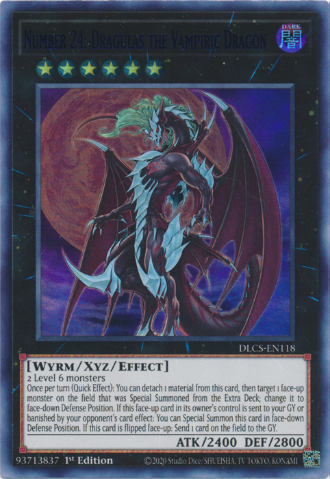 Number 24: Dragulas the Vampiric Dragon (Blue) [DLCS-EN118] Ultra Rare Yu-Gi-Oh!