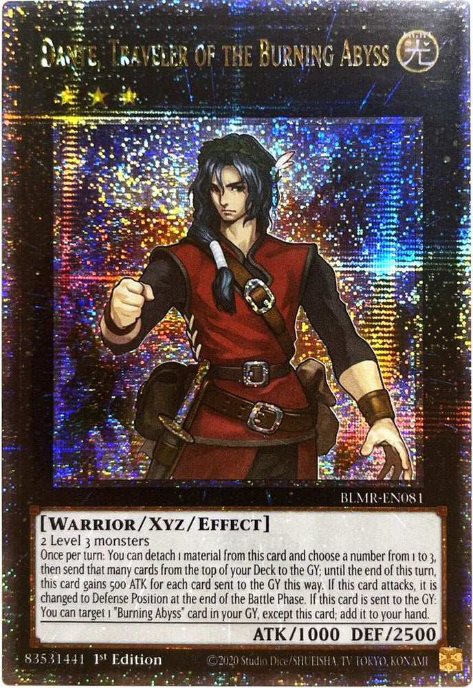 Dante, Traveler of the Burning Abyss [BLMR-EN081] Quarter Century Secret Rare Yu-Gi-Oh!