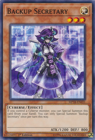 Backup Secretary [MP18-EN031] Common Yu-Gi-Oh!