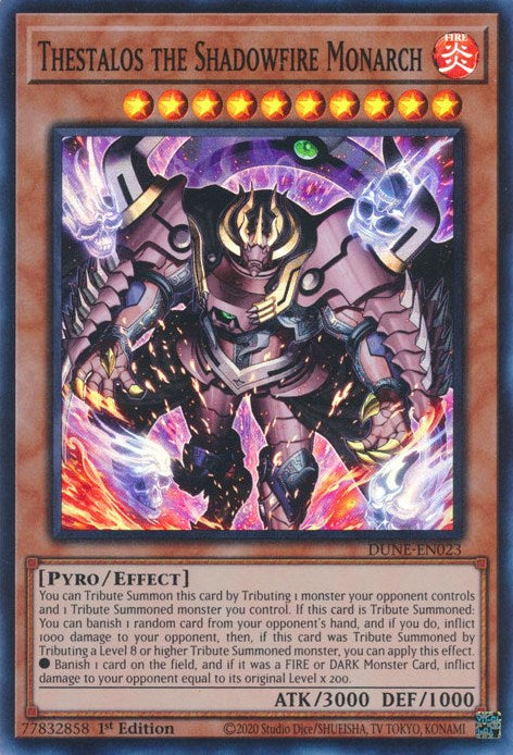 Thestalos the Shadowfire Monarch [DUNE-EN023] Super Rare Yu-Gi-Oh!