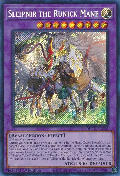 Sleipnir the Runick Mane [DUNE-EN035] Secret Rare Yu-Gi-Oh!