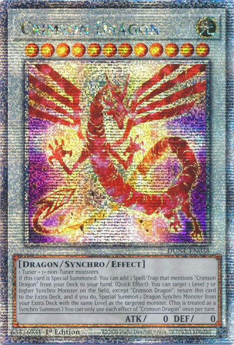 Crimson Dragon [DUNE-EN038] Quarter Century Secret Rare Yu-Gi-Oh!