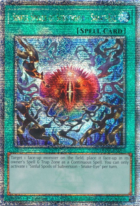 Sinful Spoils of Subversion - Snake-Eye [DUNE-EN060] Quarter Century Secret Rare Yu-Gi-Oh!