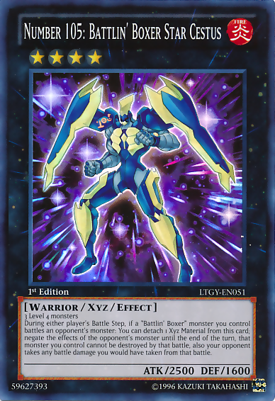 Number 105: Battlin' Boxer Star Cestus [LTGY-EN051] Super Rare Yu-Gi-Oh!