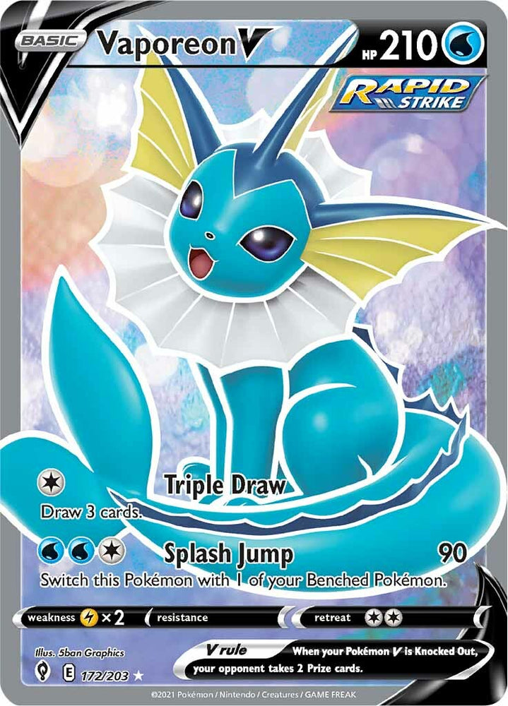 Vaporeon V (172/203) [Sword & Shield: Evolving Skies] Pokémon