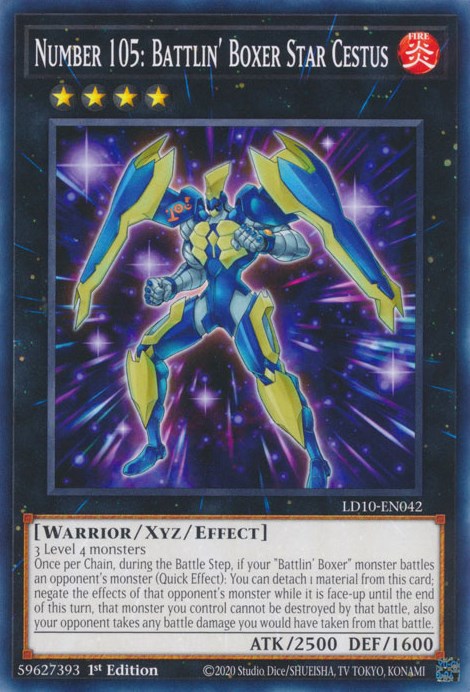 Number 105: Battlin' Boxer Star Cestus [LD10-EN042] Common Yu-Gi-Oh!