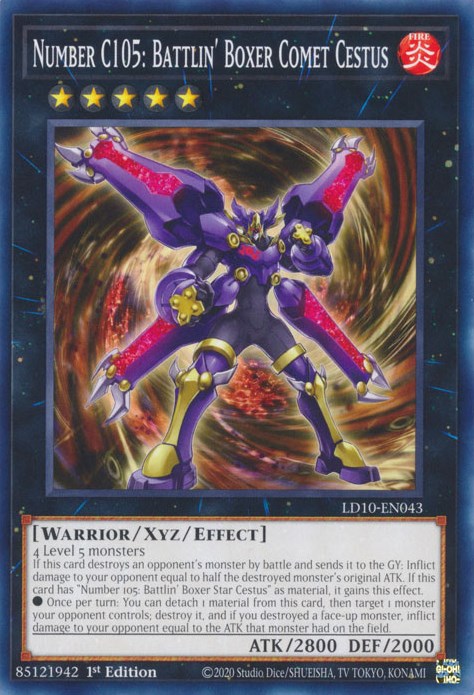 Number C105: Battlin' Boxer Comet Cestus [LD10-EN043] Common Yu-Gi-Oh!