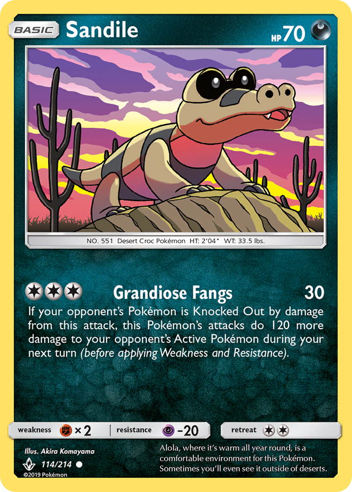 Sandile (114/214) [Sun & Moon: Unbroken Bonds] Pokémon