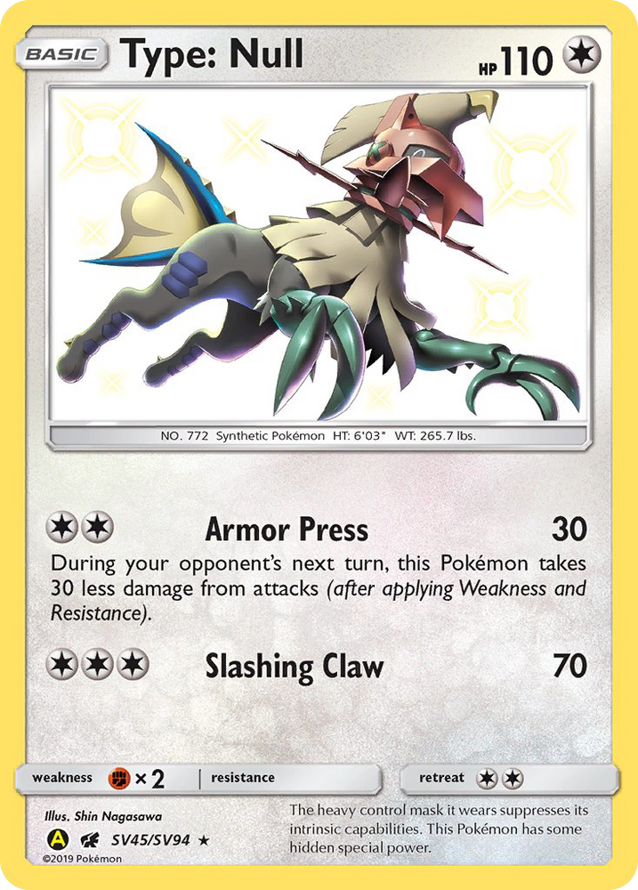 Type: Null (SV45/SV94) [Sun & Moon: Hidden Fates - Shiny Vault] Pokémon