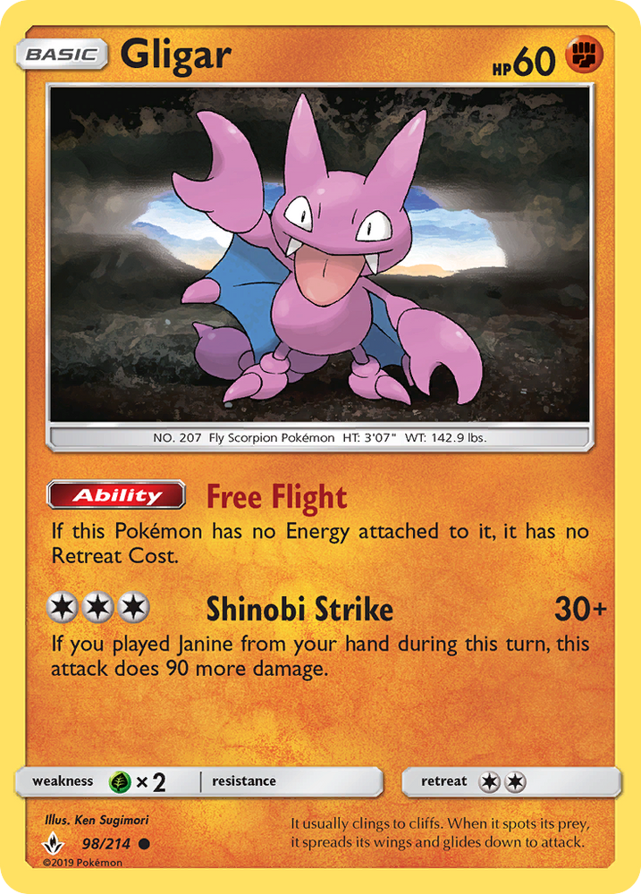 Gligar (98/214) [Sun & Moon: Unbroken Bonds] Pokémon