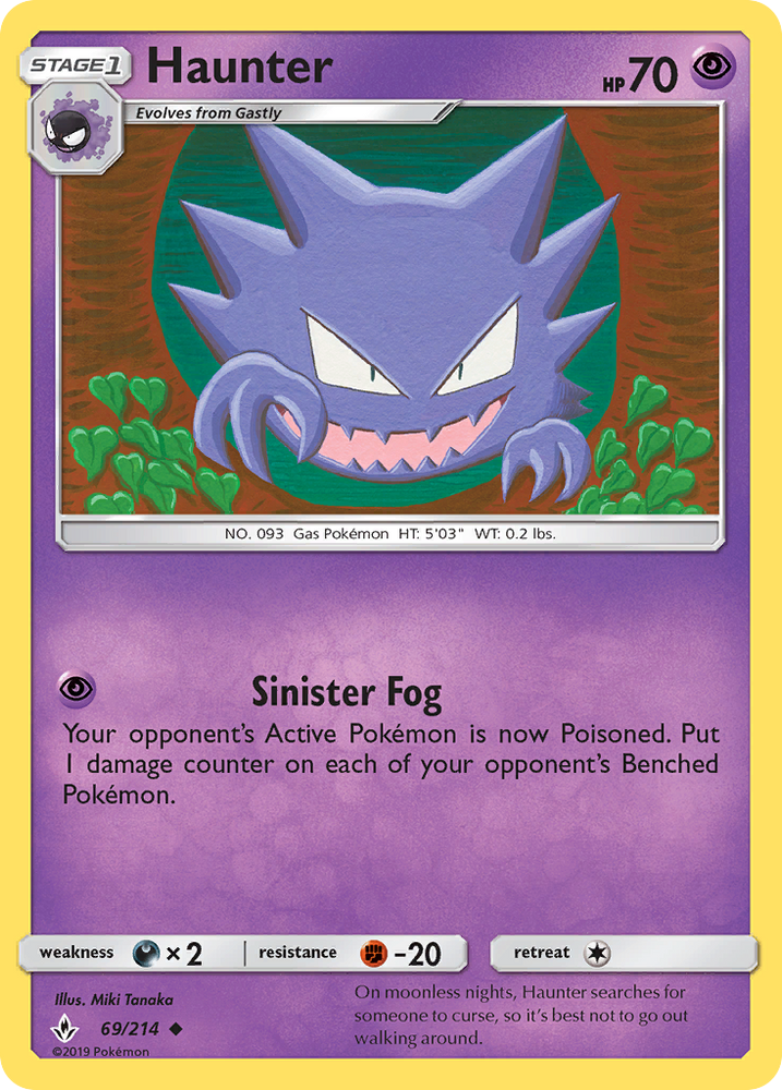 Haunter (69/214) [Sun & Moon: Unbroken Bonds] Pokémon