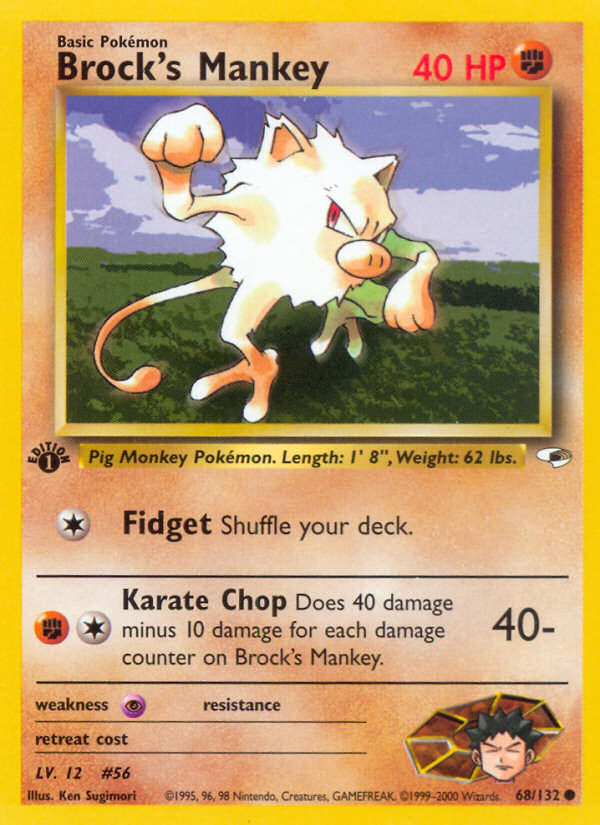 Brock's Mankey (68/132) [Gym Heroes 1st Edition] Pokémon