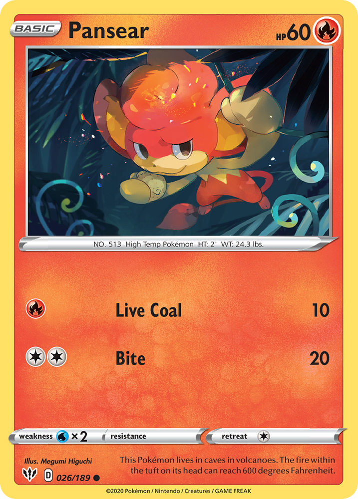 Pansear (026/189) [Sword & Shield: Darkness Ablaze] Pokémon