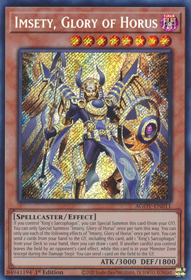 Imsety, Glory of Horus [AGOV-EN011] Secret Rare Yu-Gi-Oh!